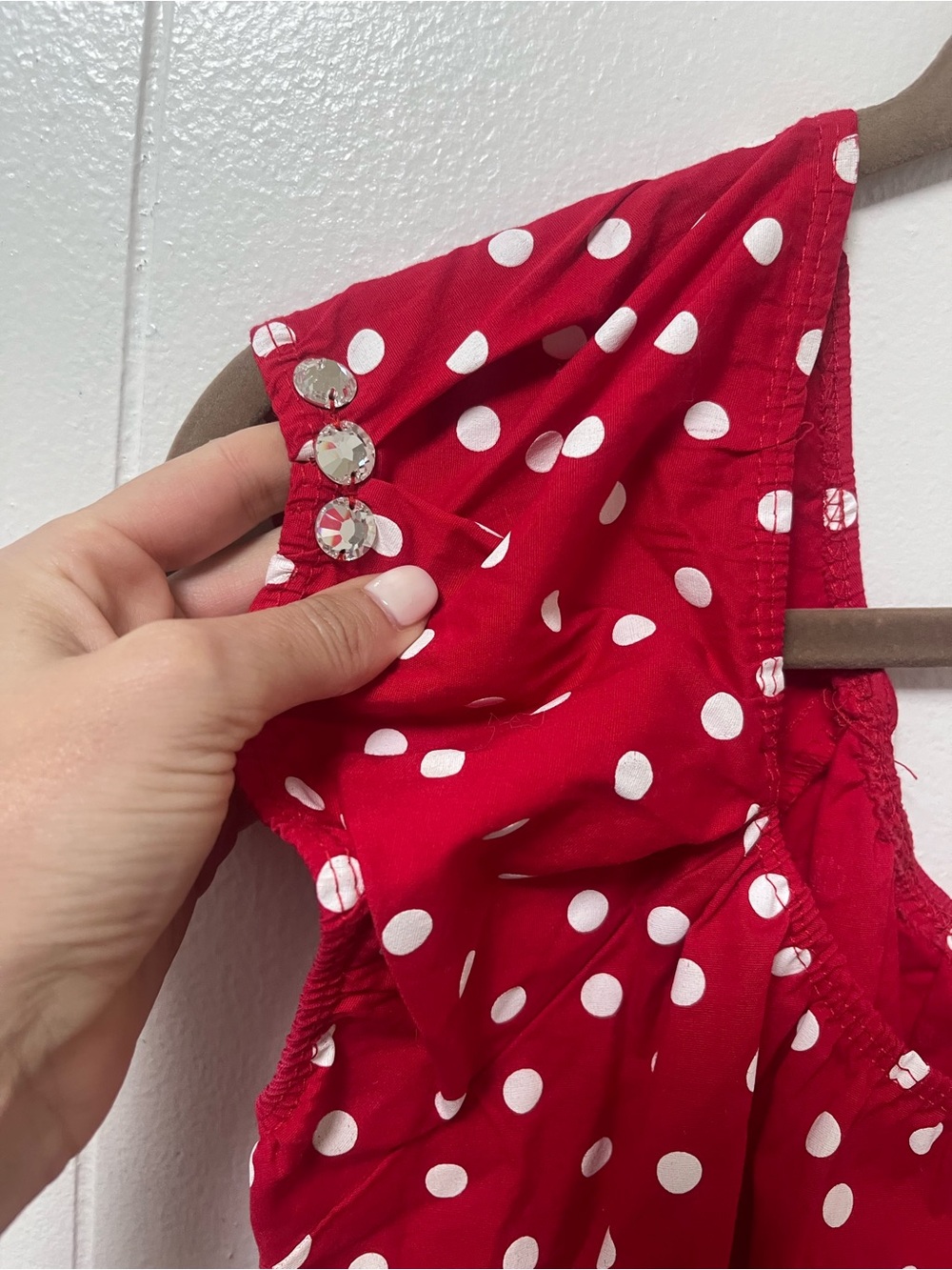 FunFash Red Polka Dot Midi Dress - Picture 3 of 5